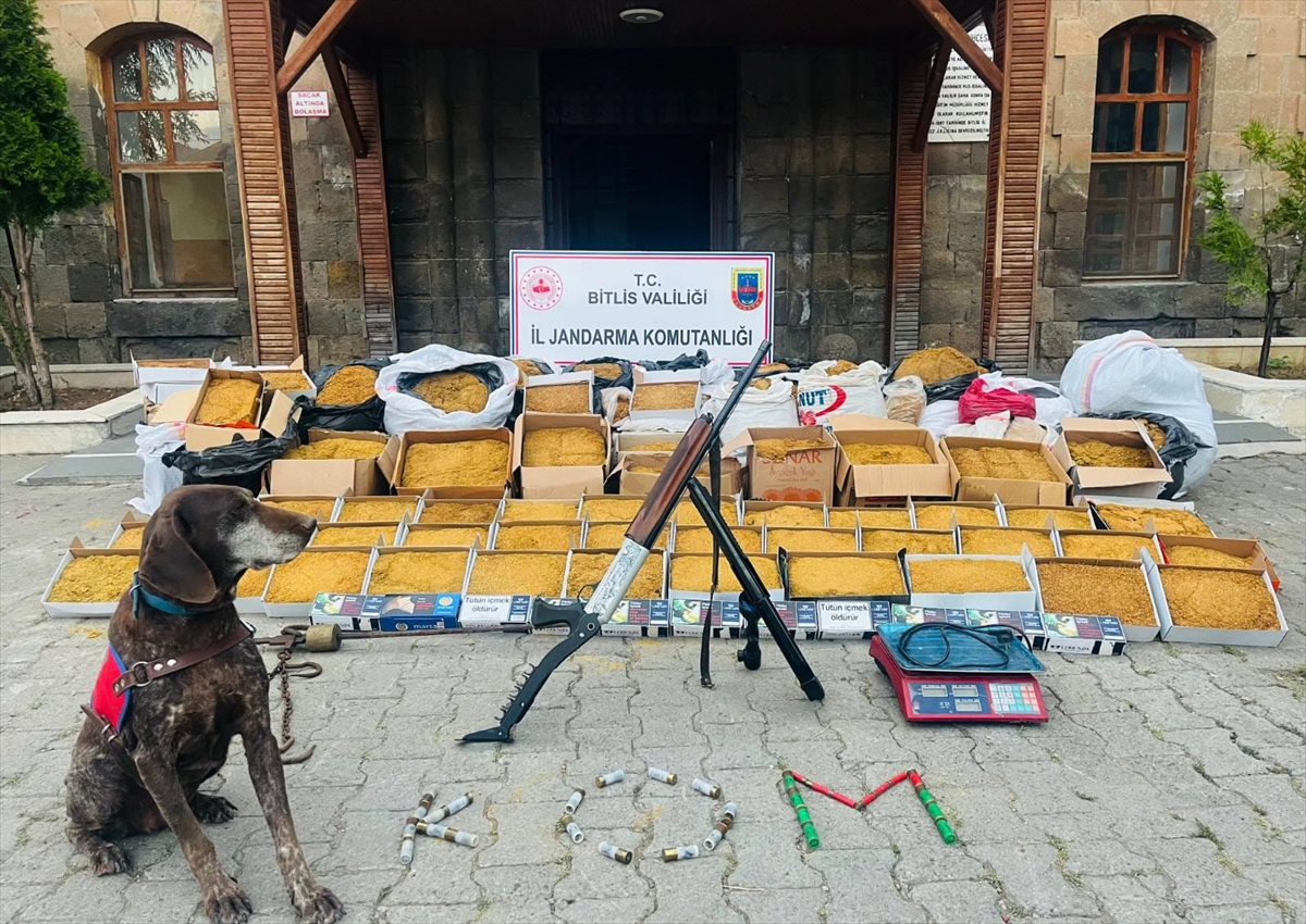 Bitlis'te 1100 kilogram tütün ile 2 ruhsatsız av tüfeği ele geçirildi