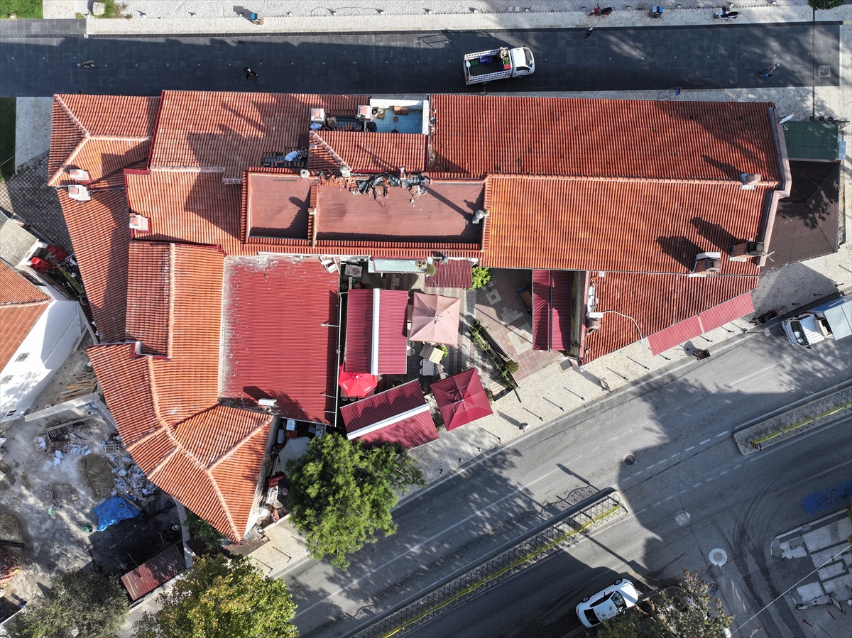 Edirne'deki Havlucular Hanı ve Mezit Bey Hamamı'nda restorasyon çalışmaları sürüyor