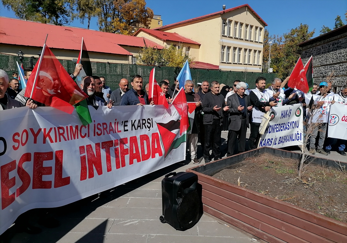 Erzurum, Kars, Iğdır, Erzincan ve Ardahan'da İsrail'in Filistin'e yönelik saldırıları protesto edildi