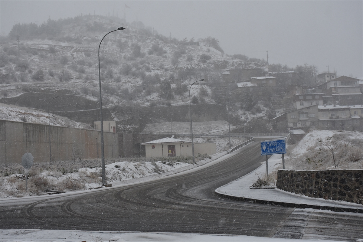 Gümüşhane ve Giresun'da kar yağışı