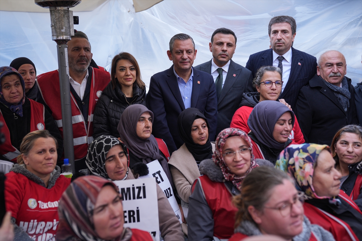 CHP Genel Başkanı Özel'den eylemdeki Polonez işçilerine destek ziyareti