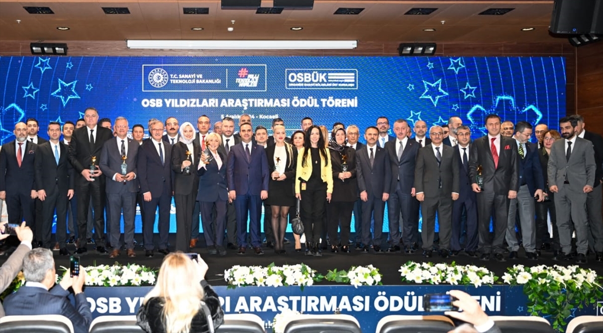 OSB Yıldızları Araştırması'nda dereceye giren firmalara ödülleri verildi