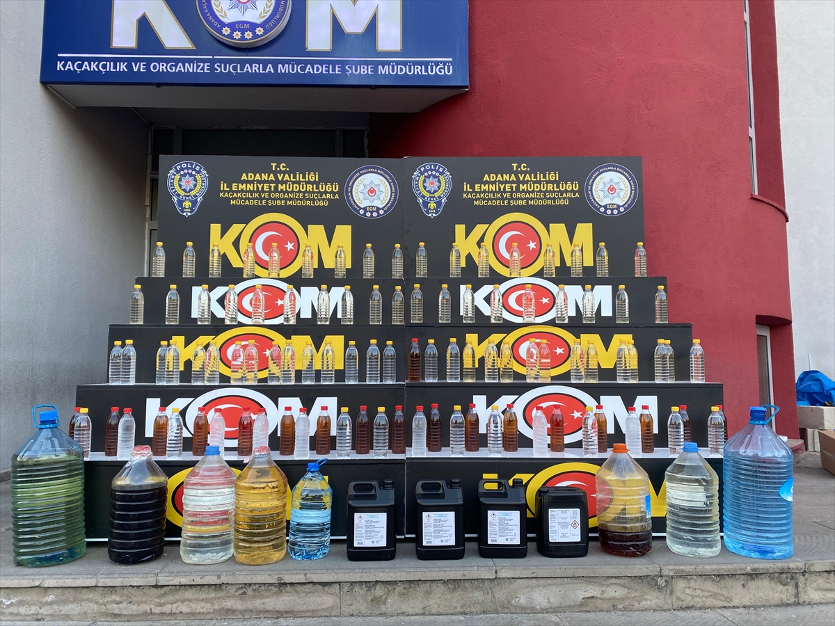 Adana'da 175 litre sahte içki ele geçirildi