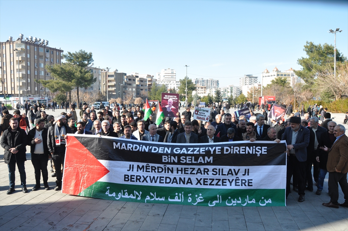 Mardin'de İsrail'in Gazze'ye yönelik saldırıları protesto edildi