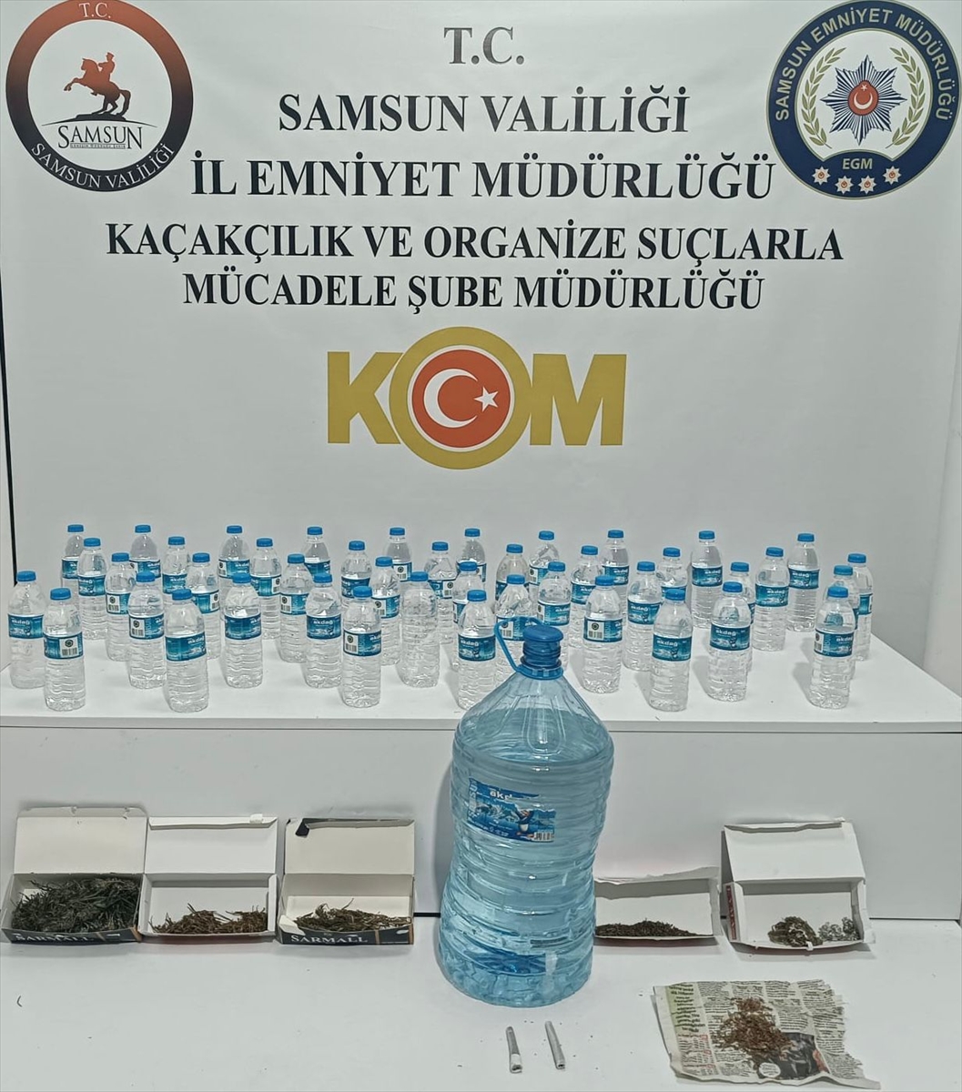 Samsun'da evinde sahte içki ele geçirilen zanlı gözaltına alındı