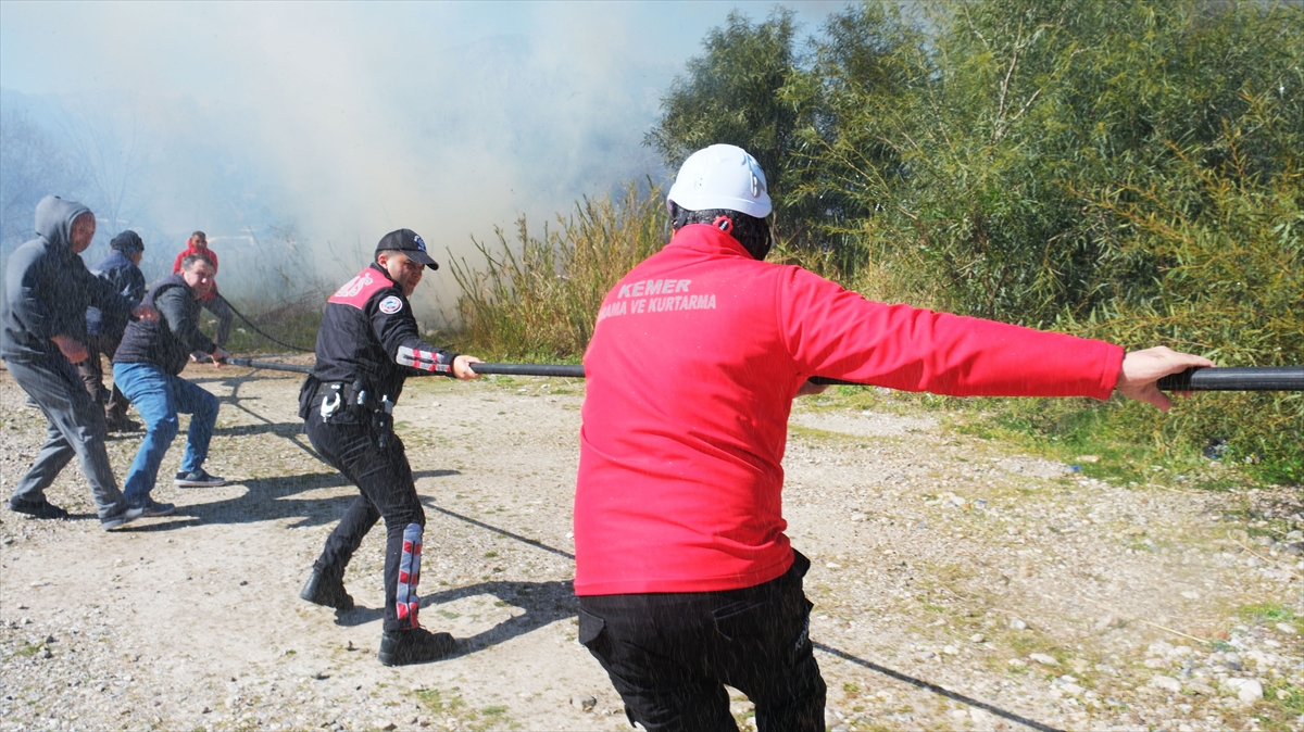 Antalya'da ormanlık ve sazlıkta çıkan yangın söndürüldü