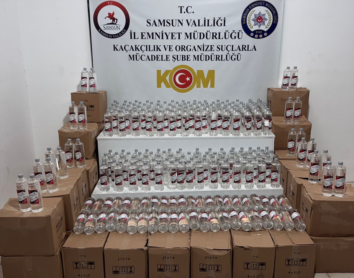 Samsun'da 1 ton etil alkol ele geçirildi