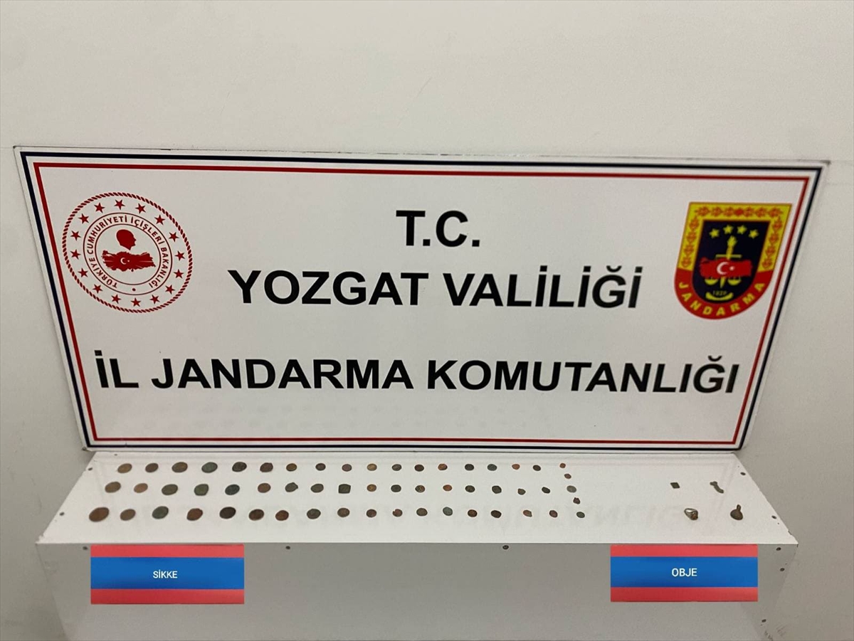 Yozgat'ta tarihi eser niteliği taşıyan 56 sikke ve 4 obje ele geçirildi