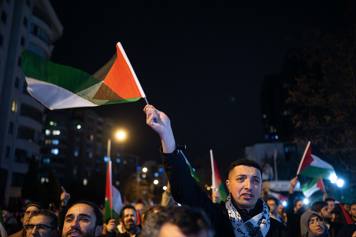 Ankara'da İsrail'in Gazze'ye yönelik saldırıları protesto edildi