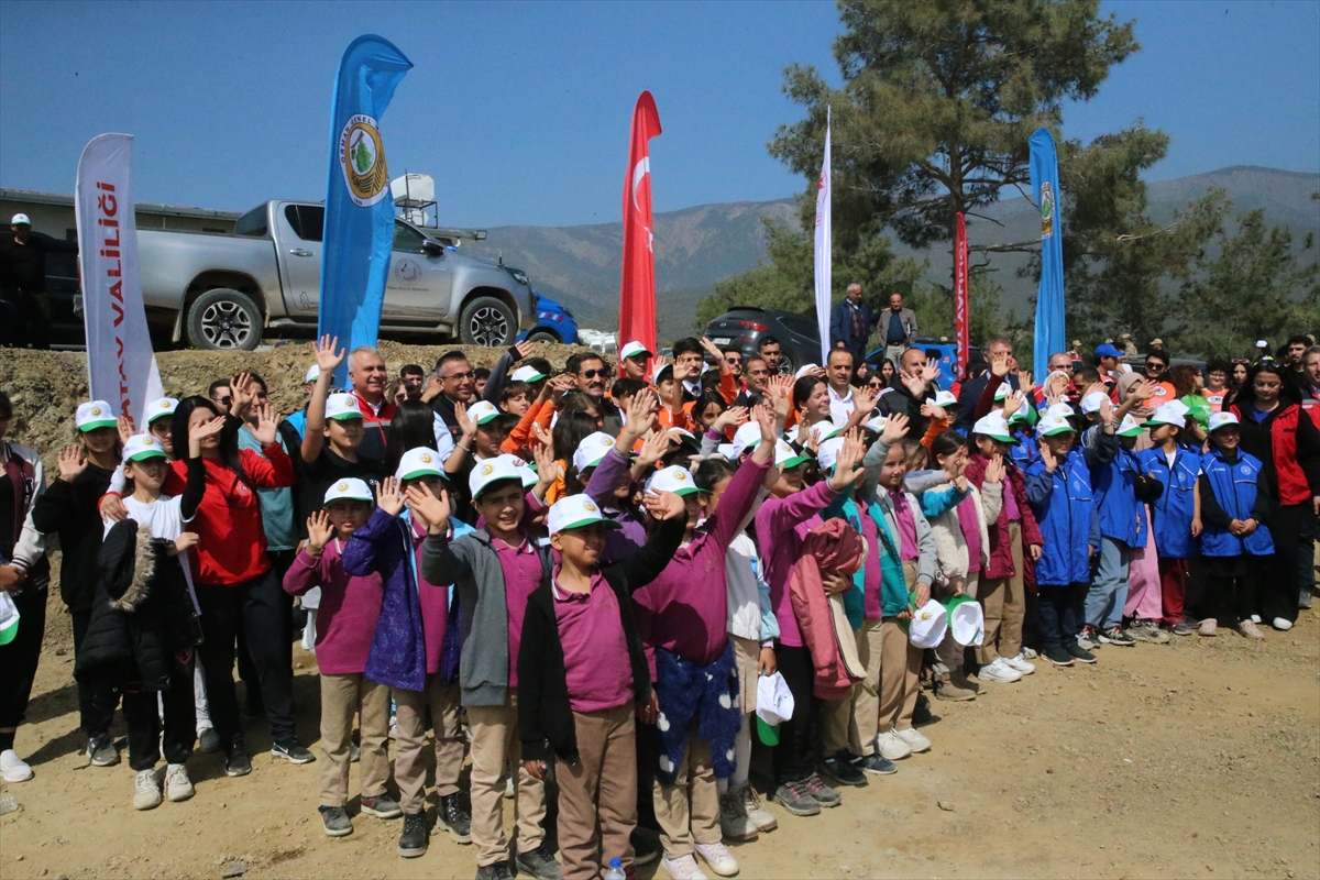 Hatay'da 1000 fıstık çamı fidanı toprakla buluşturuldu